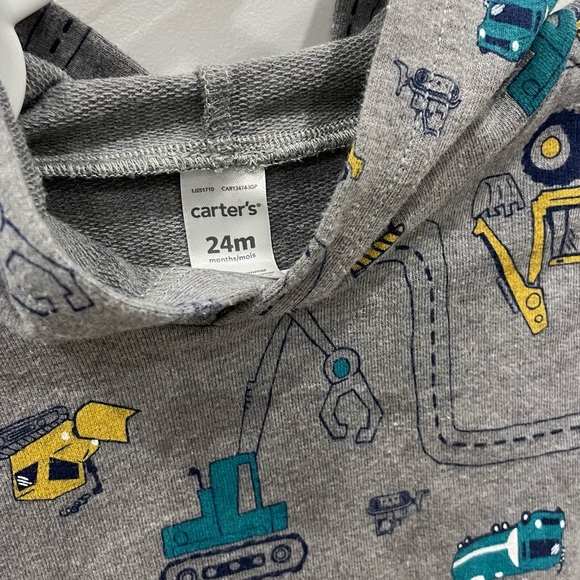 4/$25 Carters Cars Pullover Hoodie 24m - Picture 2 of 3